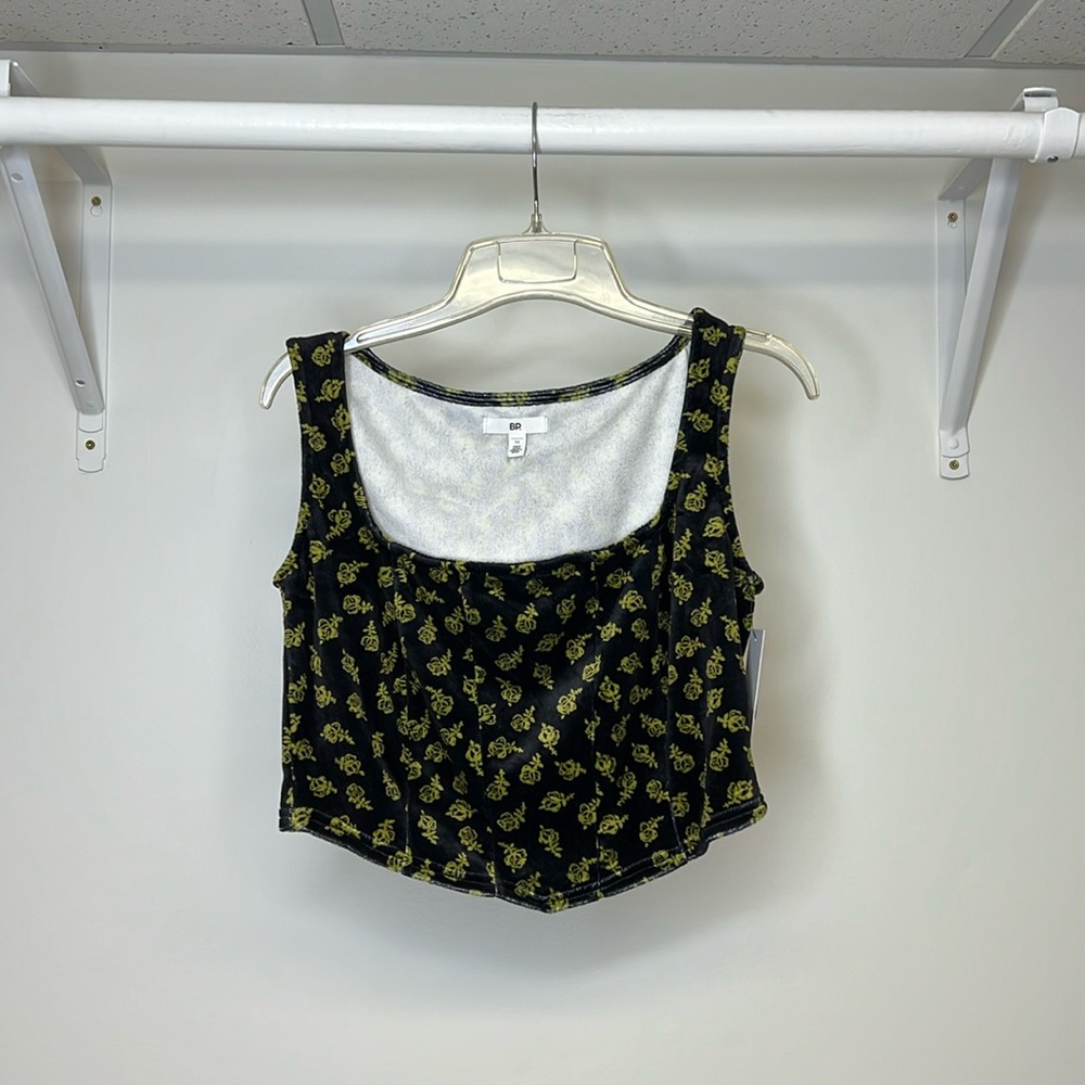 NWT BP‎ Velour Floral Tanktop Cropped- S